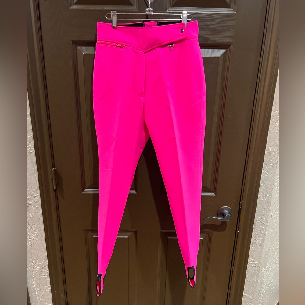 80’s Neon Pink Obermeyer High Waist Stirrup Ski Pants 12